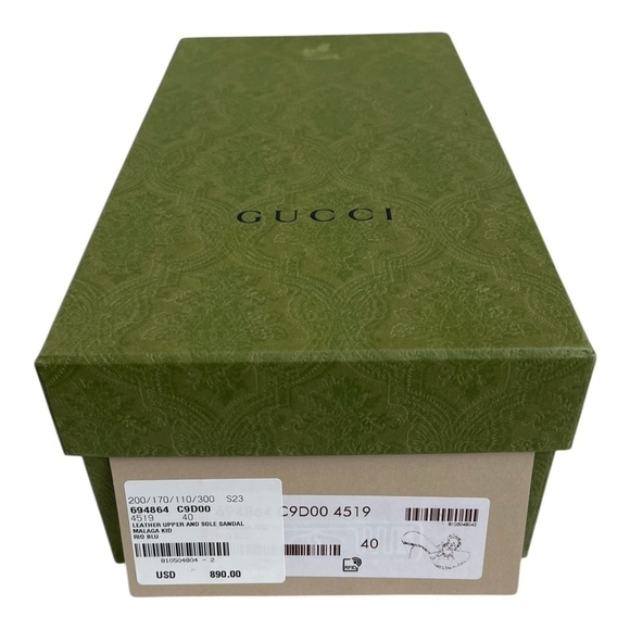 Authentic Empty GUCCI BOX Rectangular Green Damask Print Women Shoes Gift Box - Picture 6 of 8